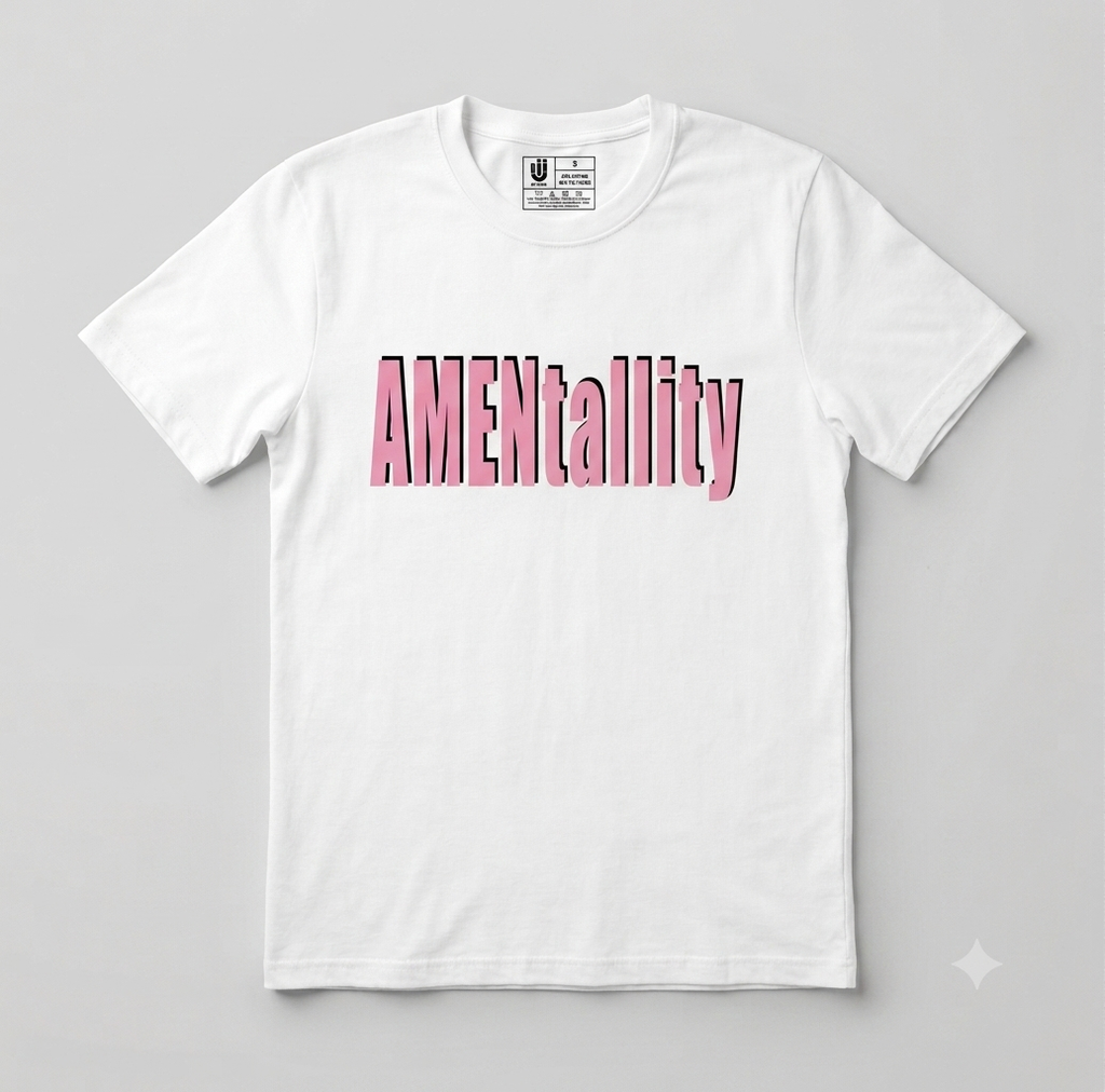 AMENtallity Define-White Tee(Pink)