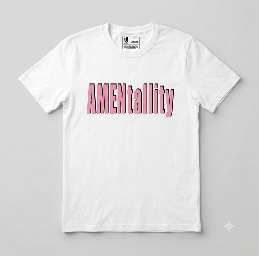 AMENtallity Define-White Tee(Pink)